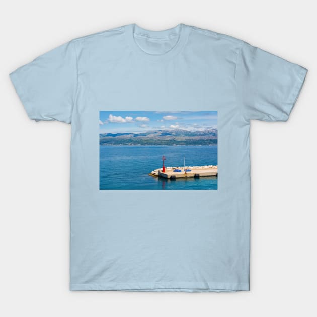 Pier at Supetar Harbour, Brac Island, Croatia T-Shirt by jojobob